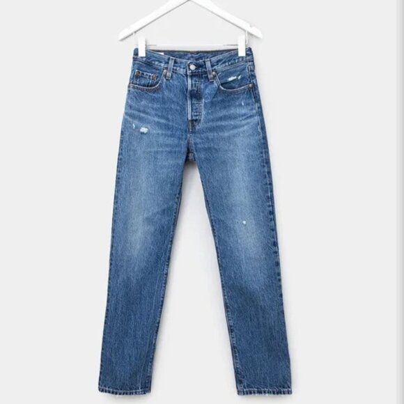 Levi’s 501 Original Fit High Rise Straight Jeans - Oxnard Athens Dark - Size 28 - Picture 6 of 7